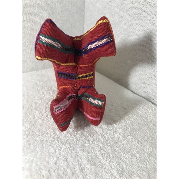 Alpaca Llama Stuffed Animal Handmade Colorful Canvas Covered Mexican Style - Picture 8 of 8